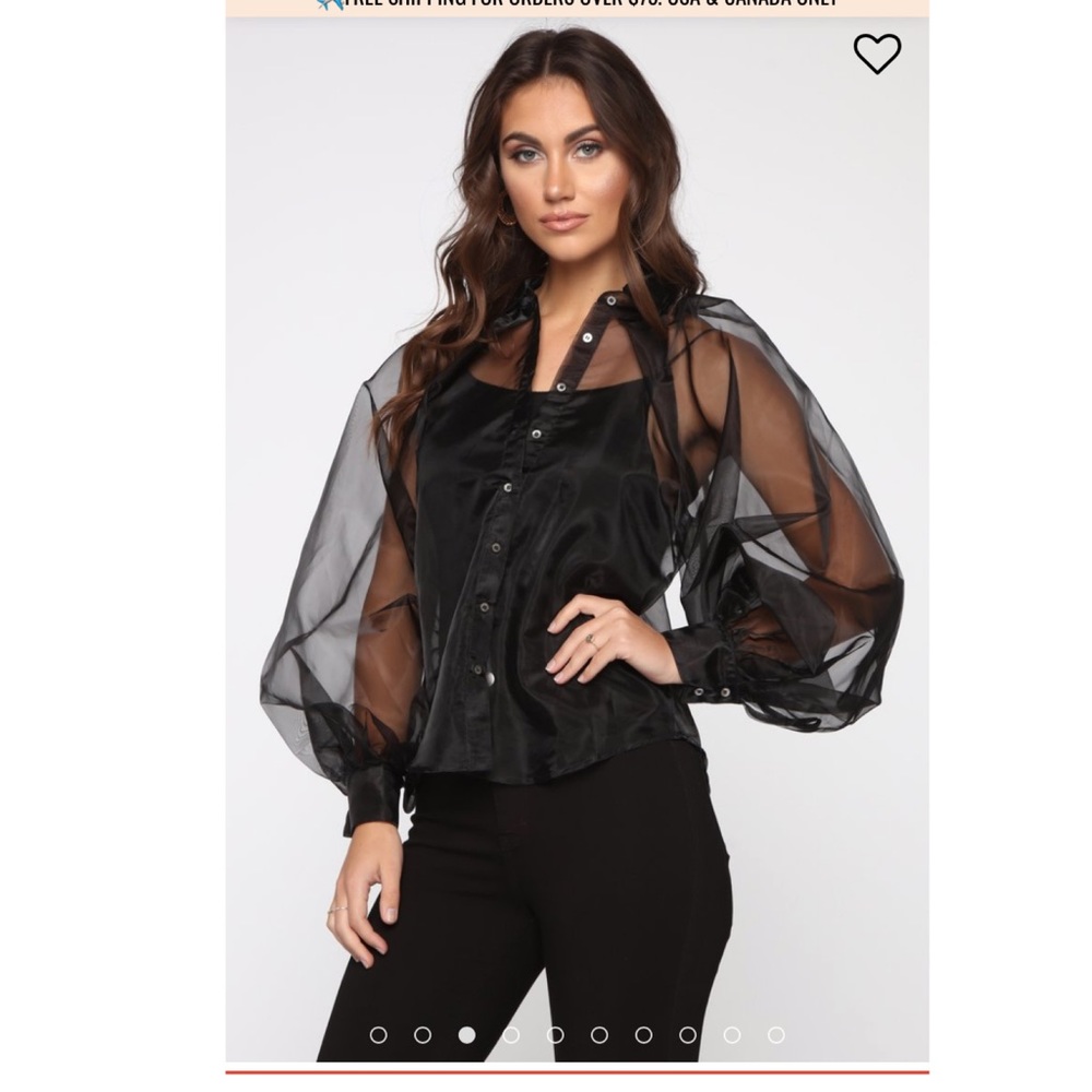 Mesh black blouse